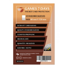 Протекторы для карт Games7Days 80 х 120 мм, Ultra-Fit, 100 шт. (STANDART) (200135)