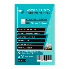 Протекторы для карт Games7Days 59 х 92 мм, Euro, 100 шт. (STANDART) (200111)