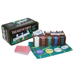 Покерний набір JOHNSHEN SPORTS 200 фішок з номіналом + сукно (бляшана коробка) (IG-1104215)