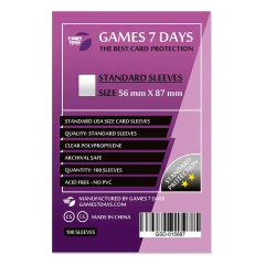 Протекторы для карт Games7Days 56 х 87 мм, Standard USA, 100 шт. (STANDART) (200107)
