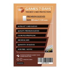 Протекторы для карт Games7Days 80 х 120 мм, Ultra-Fit, 50 шт. (PREMIUM) (200136)