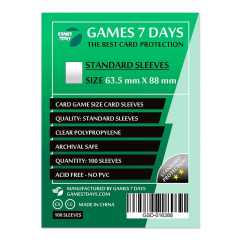 Протекторы для карт Games7Days 63,5 х 88 мм, Card Game, 100 шт. (STANDART) (200115)