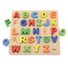 Деревянная головоломка Viga Toys Английский алфавит большие буквы (50124)