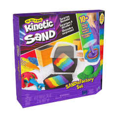Набор песка для детского творчества - KINETIC SAND МЕГАФАБРИКА (4 цвета, 907 g, аксесс.)