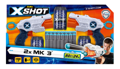 Набір скорострільних бластерів x-shot combo pack (2 види зброї 3 barrel shooter, 3 банки, 1) (36432Z