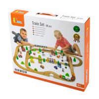 Игровой набор Viga Toys Деревянная железная дорога, 90 дет. (50998)