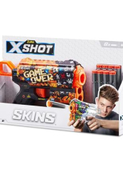 Скорострельный бластер X-SHOT Skins Menace Game Over (8 патронов)