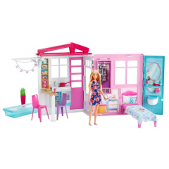 Портативный Домик Barbie с куклой (FXG55)