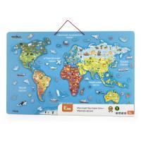 Дошка Viga Toys Магнітно-маркерні з картою світу, укр (44508)