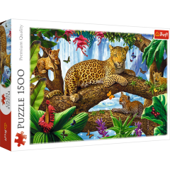 Головоломки - (1500 Элм.) - Леопарды на дереве / Trefl