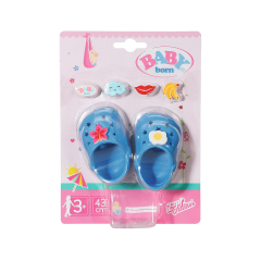 Взуття для ляльки BABY born Святкові сандалі з значками (43 см, блакит.) (828311-5)