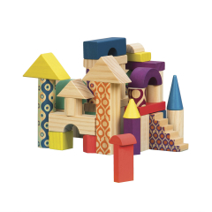 Деревʼяні кубики Battat Ялиновий будиночок (40 деталей) (BX1361Z)