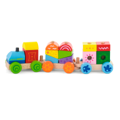 Деревянный поезда Viga Toys яркие кубики (50534)