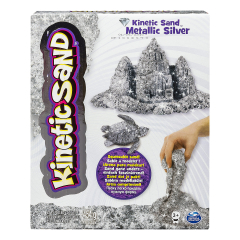 Пісок для дитячої творчості - KINETIC SAND METALLIC (срібний, 454 г)