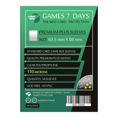 Протекторы для карт Games7Days 63,5 х 88 мм, 110 мікрон, Card Game, 50 шт. (PREMIUM+) (GSD-036388)