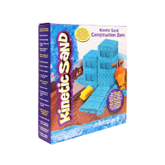 Набор песка для детского творчества - KINETIC SAND CONSTRUCTION ZONE (голубой , формочки, 283 г)