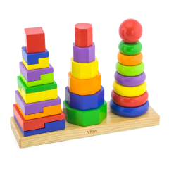 Набор деревянных пирамид Viga игрушки три фигуры (50567)