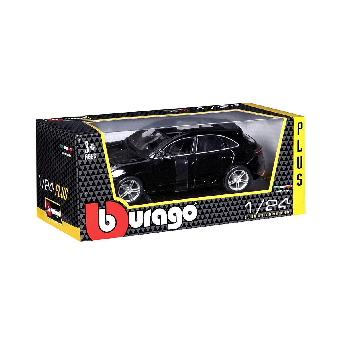 Автомодель Bburago Porsche Macan (черный, белый 1:24) (18-21077)