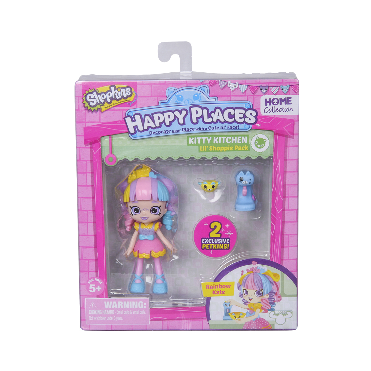Кукла HAPPY PLACES S1 – РАДУЖНАЯ КЕЙТ (2 эксклюзивных петкинса, подставка)