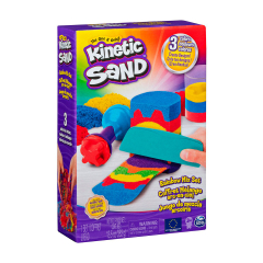 Набір піску для дитячої творчості - KINETIC SAND РАДУЖНИЙ МІКС (3 кольори, 383 g, аксесуари)