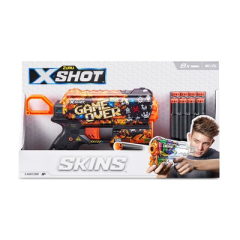 Скорострельный бластер X-SHOT Skins Flux Game Over (8 патронов)