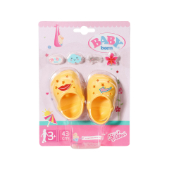 Взуття для ляльки BABY born Святкові сандалі з значками (43 см, жовті) (828311-1)