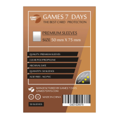 Протекторы для карт Games7Days 50 х 75 мм, 50 шт. (PREMIUM) (GSD-025075)
