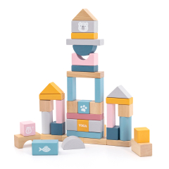 Кубики Viga Toys Деревянные блоки 60 шт., 2,5 см (44010)
