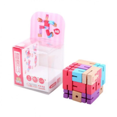 Деревʼяна головоломка Mi Toys РобоКуб (CubeBot) (Рожевий)