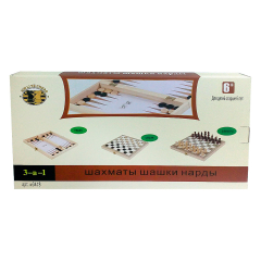 Настольная игра Крутиголовка Шахматы-шашки-нарды (3 в 1) 45x45 см (w4418)