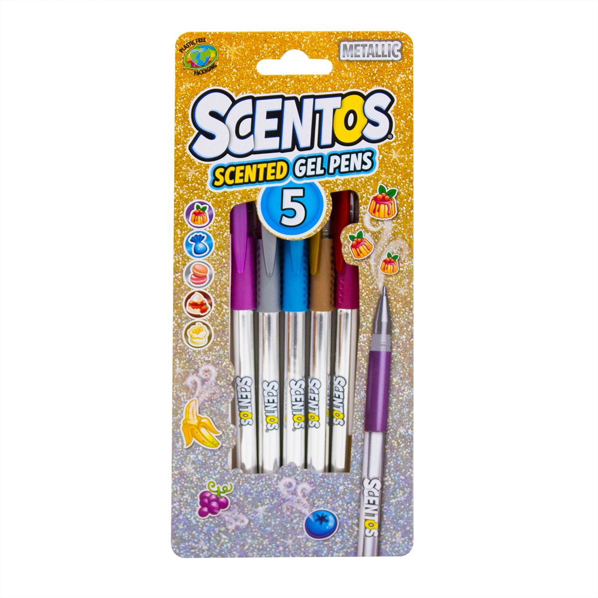 Набір ароматних гелевих ручок – МЕТАЛIЧНЕ СЯЙВО (5 кольорів)