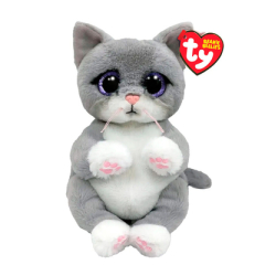 Детская мягкая игрушка TY Beanie Bellies "Серый котенок" / "MORGAN"