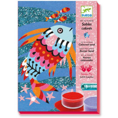 Художній комплект малювання кольоровим піском і блискітками райдужні рибки djeco (DJ08661)