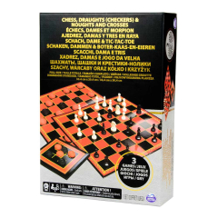 Настольная игра SPIN MASTER Набор из трех настольных игр Шахматы, шашки и крестики-нолики (SM98377/6033146)