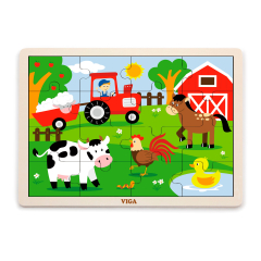 Деревянная головоломка Viga Toys на ферме, 16 El. (51448)