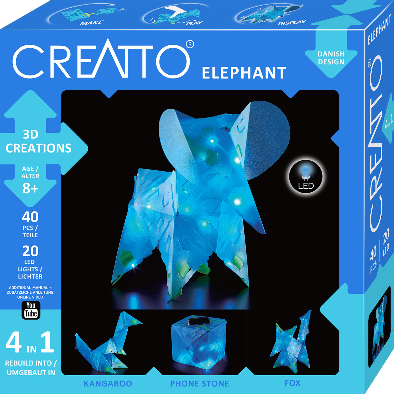 Творческий набор Kosmos серии Creatto светящийся Слон и друзья