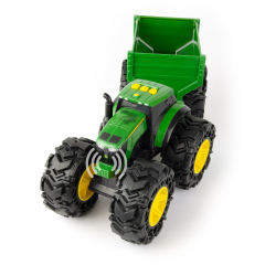 Машинный трактор Джон Дир Детский монстр протекает с трейлером и большими колесами (47353)