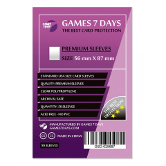 Протекторы для карт Games7Days 56 х 87 мм, Standard USA, 50 шт. (PREMIUM) (200108)