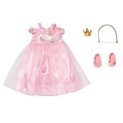 Детская кукольная одежда - принцесса (платье, обувь, корона)