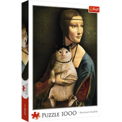 Пазлы - (1000 элм.) - Дама с котиком