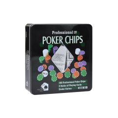 Покерный набор JOHNSHEN SPORTS 100 фишек с номиналом (жестяная коробка) (IG-2033)
