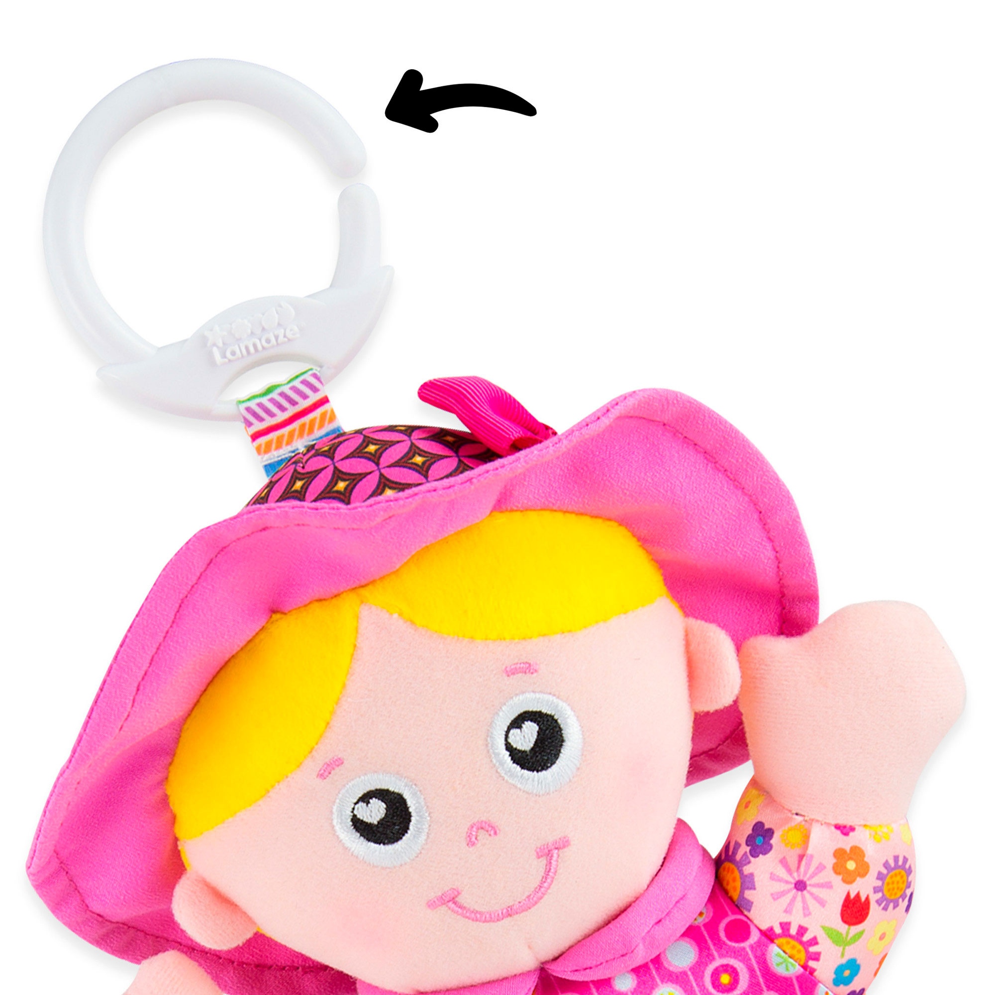 М'яка іграшка-підвіска Lamaze Лялька Емілі з брязкальцем (L27026)