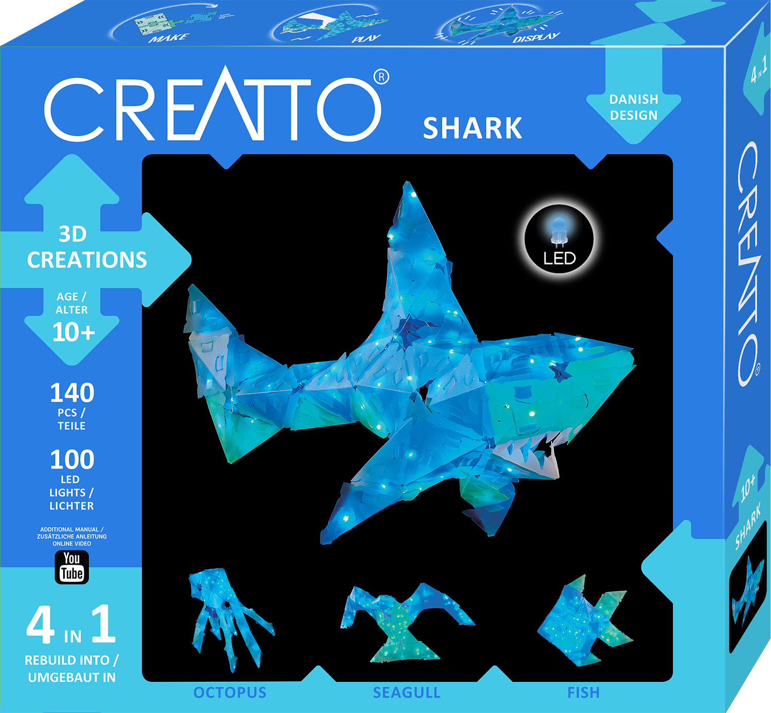Творческий набор Kosmos серии Creatto светящаяся Акула и друзья