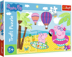 Пазли (14293) (24 Elm. Maxi) - Pepa Pig на каникулах / Pepa Pig / Trefl