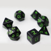 Opaque 7 Dice Set Black (w-green) Games7Days - Набор кубиков (g7dopaq01)