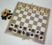 Настільна гра Крутиголовка Шахи, шашки, нарди 35 см (Набір 3-в-1) (w3418)