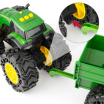 Машинка Трактор John Deere Kids Monster Treads із причепом і великими колесами (47353)
