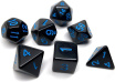 Opaque 7 Dice Set Black (w-blue) Games7Days - Набір кубиків (g7dopaq12)