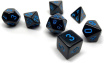 Opaque 7 Dice Set Black (w-blue) Games7Days - Набір кубиків (g7dopaq12)