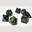Opaque 7 Dice Set Black (w-green) Games7Days - Набор кубиков (g7dopaq01)